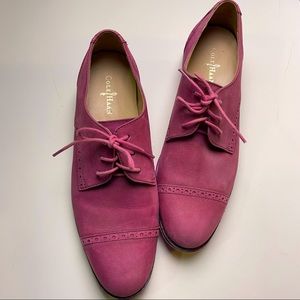 Cole hann raspberry pink suede oxford lace ups